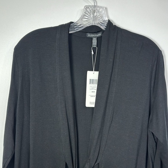 Eileen Fisher Black Kimono Cardigan find tinsel jersey size medium.NWT - Picture 2 of 13